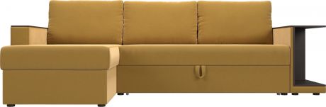 Угловой диван-кровать «Атланта С» Желтый, Микровельвет, левый