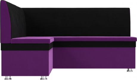 Кухонный угловой диван «Уют» ФиолетовыйЧерный, Микровельвет, левый