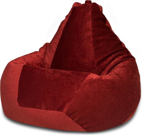 Кресло-мешок «Груша» Бордовый, Микровельвет, L