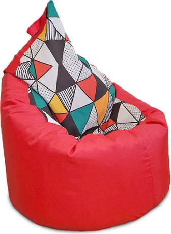 Кресло-мешок «Пенек» Оксфорд красный + абстракция