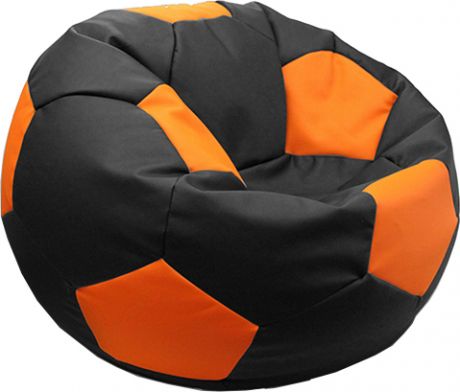 Кресло-мешок «Мяч» черный + оранжевый, L