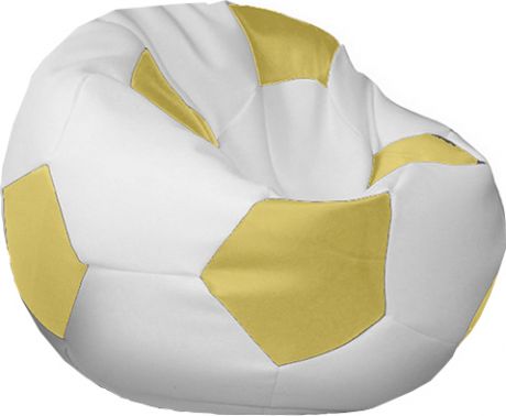 Кресло-мешок «Мяч» белый + желтый, XL