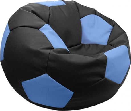 Кресло-мешок «Мяч» черный + голубой, L