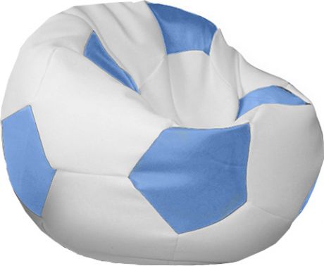 Кресло-мешок «Мяч» белый + голубой, L