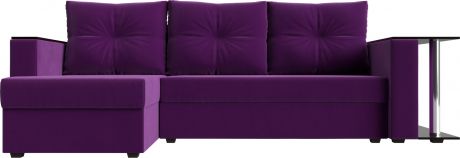 Угловой диван-кровать «Атланта Лайт» Фиолетовый, Микровельвет, левый