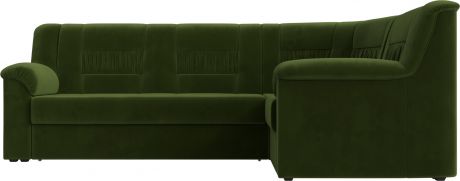 Угловой диван-кровать «Карелия» Зеленый, Микровельвет, правый