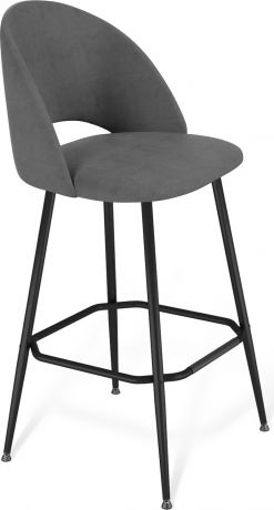 Барный стул SHT-ST34/S131 Платиново-серый, черный муар