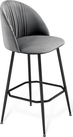 Барный стул SHT-ST35-1/S131 Угольно-серый, черный муар