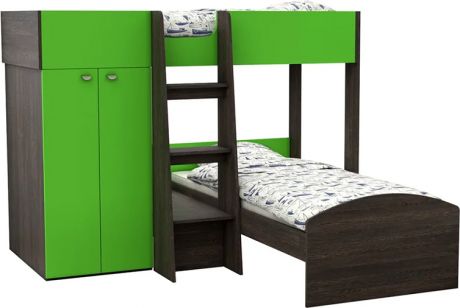 Двухъярусная кровать «Golden Kids 4» Венге/Зеленый