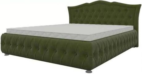 Кровать «Герда 140» Зеленый, Микровельвет