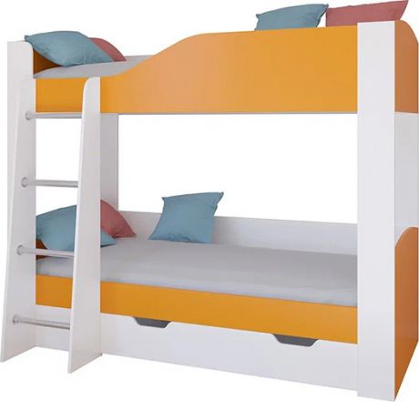 Кровать двухъярусная «Астра 2» Белый/Оранжевый