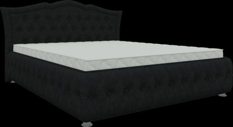 Кровать «Герда 160» Черный, Микровельвет