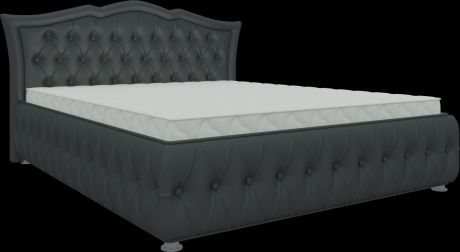 Кровать «Герда 160» Черный, Экокожа