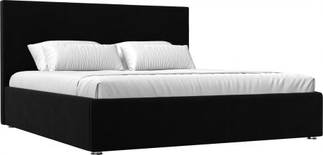 Кровать «Кариба 160» Черный, Микровельвет