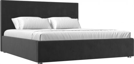 Кровать «Кариба 160» Серый, Велюр