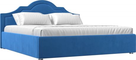 Кровать «Афина 180» Голубой, Велюр