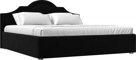Кровать «Афина 180» Черный, Микровельвет