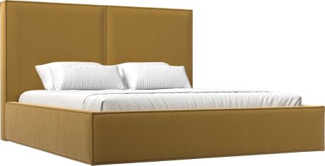 Кровать «Аура 160» Желтый, Микровельвет