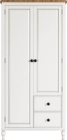 Шкаф 2-х дверный «Odri» с двумя ящиками Белый