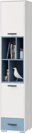 Шкаф для книг «Стич» Ясень анкор белый/серо-голубой