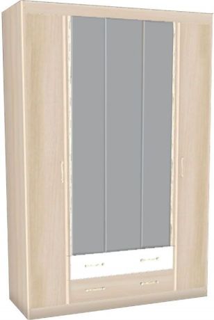 Шкаф 2-х дверный с зеркалом «Ника» Дуб Сонома
