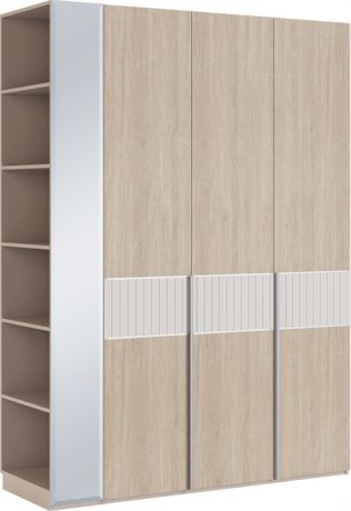 Шкаф 3-х дверный «Беатрис» со стеллажом Палермо/Софт латте