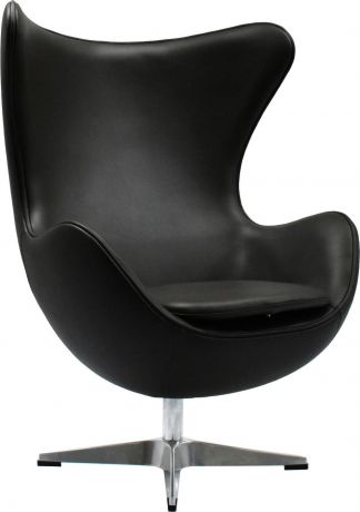 Кресло «Egg Chair» Чёрный, прессованная кожа