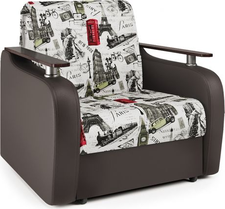 Кресло-кровать «Гранд Д» Париж, шоколад, велюр, экокожа