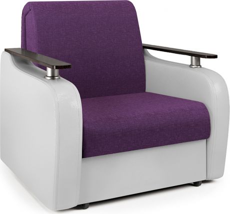 Кресло-кровать «Гранд Д» Фиолетовый, белый, рогожка, экокожа