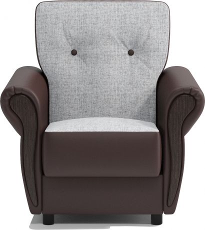 Кресло «Классика М» Серый, шоколад, шенилл, экокожа