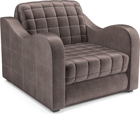 Кресло-кровать «Барон №4» Бархат серо-шоколадный Star velvet 60 Cofee