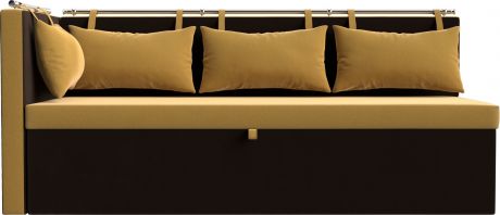 Кухонный угловой диван «Метро» Желтыйкоричневый, Микровельвет, левый