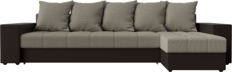 Угловой диван-кровать «Дубай» Корфу 02коричневый, Корфуэкокожа, правый