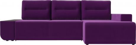 Угловой диван-кровать «Чикаго» Фиолетовый, Микровельвет, правый