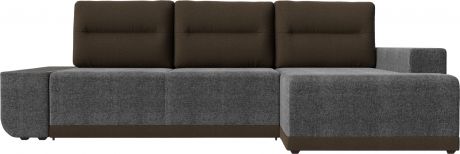 Угловой диван-кровать «Чикаго» Серыйкоричневый, Рогожка, правый