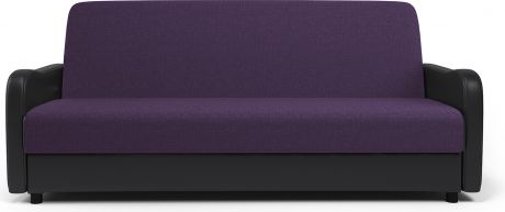 Диван-кровать «Лига М» Фиолетовый, черный, рогожка, экокожа