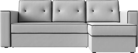 Угловой диван-кровать «Принстон» Белый, Экокожа, правый