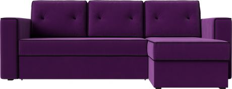 Угловой диван-кровать «Принстон» Фиолетовый, Микровельвет, правый