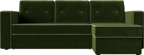 Угловой диван-кровать «Принстон» Зеленый, Микровельвет, правый