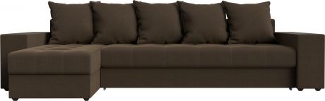 Угловой диван-кровать «Дубай» Коричневый, Рогожка, левый