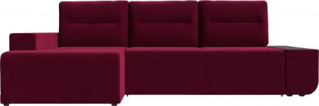 Угловой диван-кровать «Чикаго» Бордовый, Микровельвет, левый
