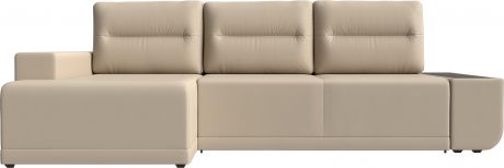Угловой диван-кровать «Чикаго» Бежевый, Экокожа, левый