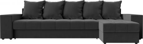 Угловой диван-кровать «Дубай» Серый, Велюр, левый