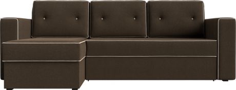 Угловой диван-кровать «Принстон» Коричневый, Рогожка, левый
