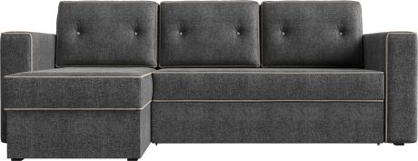 Угловой диван-кровать «Принстон» серыйбежевый, Рогожка, левый