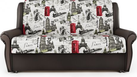 Диван-кровать «Аккорд М 120» Париж, шоколад, велюр, экокожа