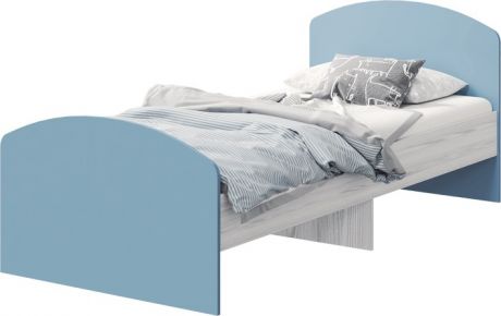 Кровать «Стич» Ясень анкор белый/серо-голубой