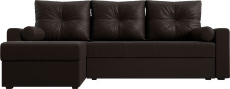 Угловой диван-кровать «Верона лайт» Коричневый, Экокожа, левый
