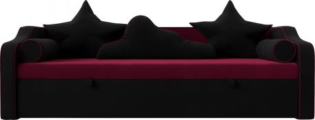 Детский диван-кровать «Рико» БордовыйЧерный, Микровельвет