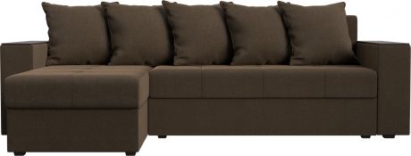 Угловой диван-кровать «Дубай лайт» Коричневый, Рогожка, левый
